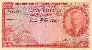 British Caribbean Territories - 1 Dollar - P-1a - 28 Nov. 1950 dated Foreign Paper Money